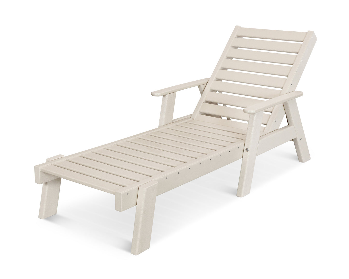 POLYWOOD Captain Chaise Lounge Chair with Arms
