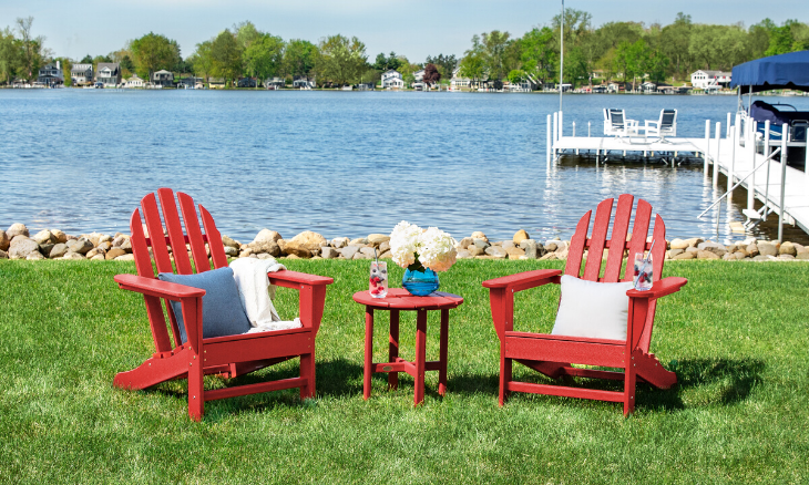 Home Depot Leisure Adirondack Chairs Plastic Chairs Outdoor Red