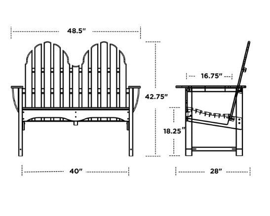 POLYWOOD Classic Adirondack 48" Bench
