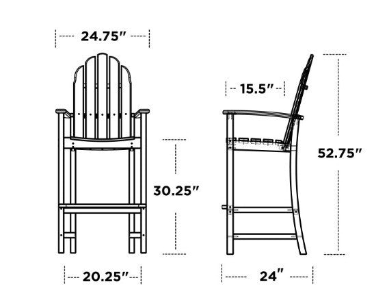 POLYWOOD Classic Adirondack Bar Chair