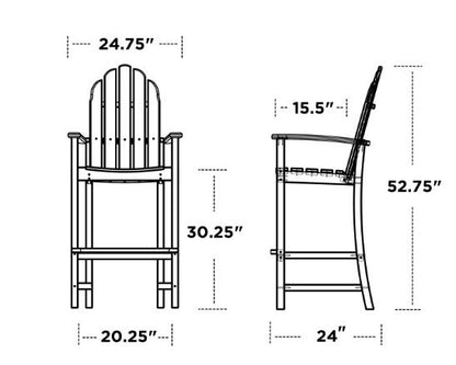 POLYWOOD Classic Adirondack Bar Chair