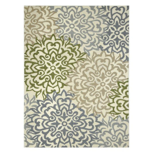 Indoor/Outdoor Rug Cream Print