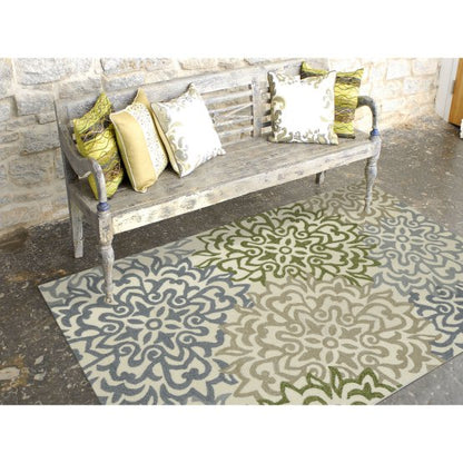 Indoor/Outdoor Rug Cream Print