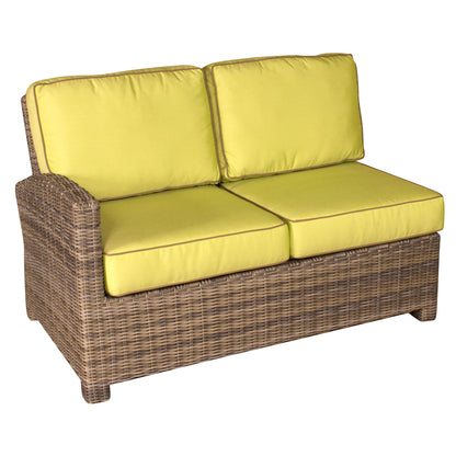 Bainbridge Wicker Left Arm Sectional End Loveseat - Canvas Buttercup Fabric