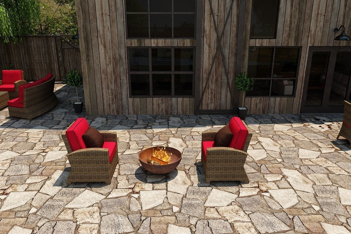 Bainbridge Club Chair Set (Flagship Ruby w/ Canvas Bay Brown Welt)
