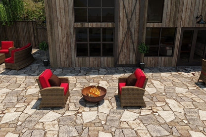 Bainbridge Club Chair Set (Flagship Ruby w/ Canvas Bay Brown Welt)