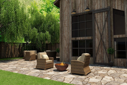 Bainbridge Club Chair Set (Spectrum Mushroom w/ Spectrum Sand Welt)