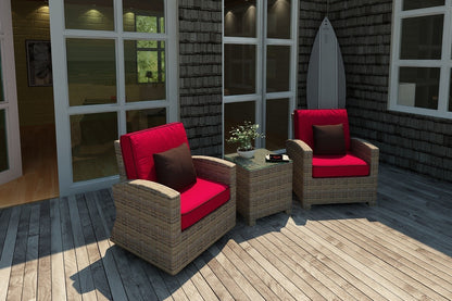 Bainbridge Club Chair Lifestyle (Flagship Ruby w/ Canvas Bay Brown Welt)