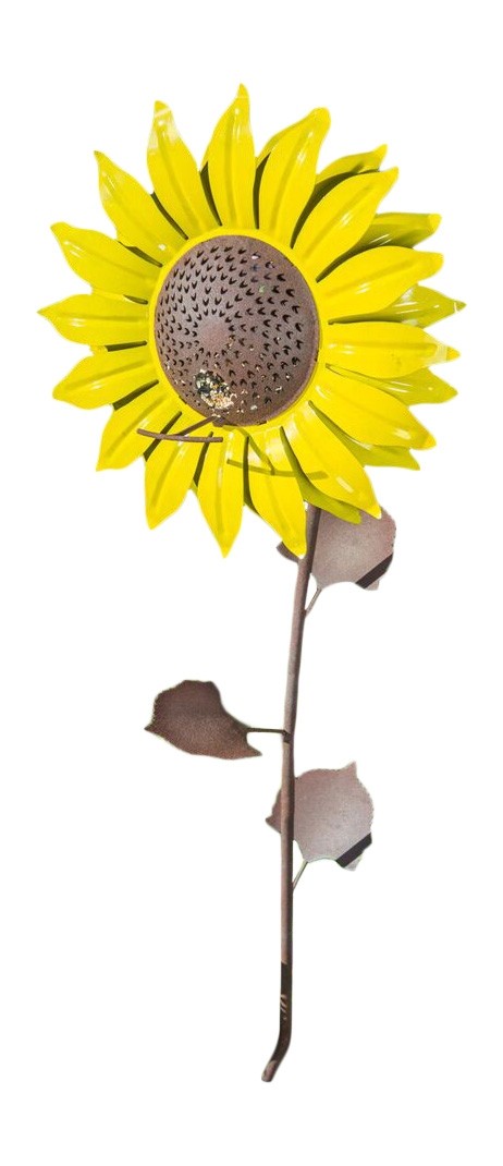 Outdoor Metal Sunflower Bird Feeder 42"