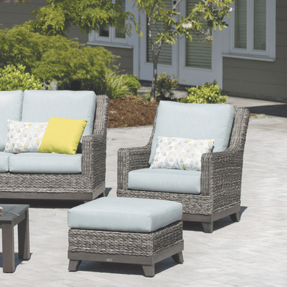 Boston Wicker Ottoman w/Cushion