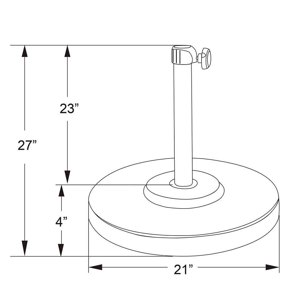 Optional Umbrella Base Dimensions