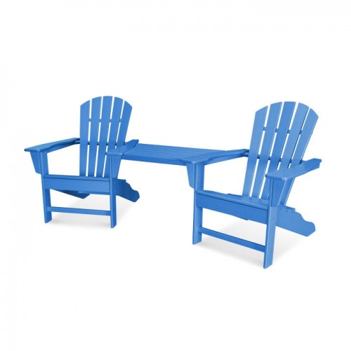 POLYWOOD Palm Coast Adirondack Tete-a-Tete Set