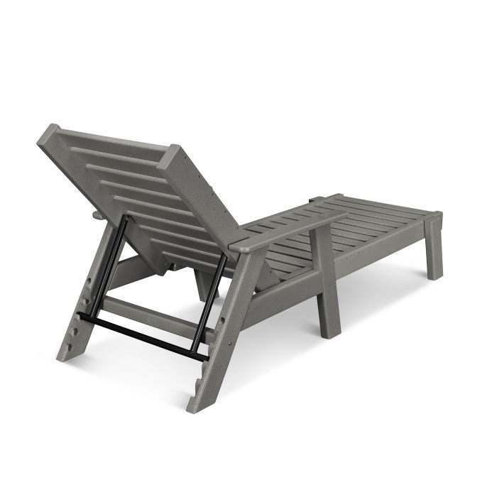 POLYWOOD Captain Chaise Lounge Chair with Arms