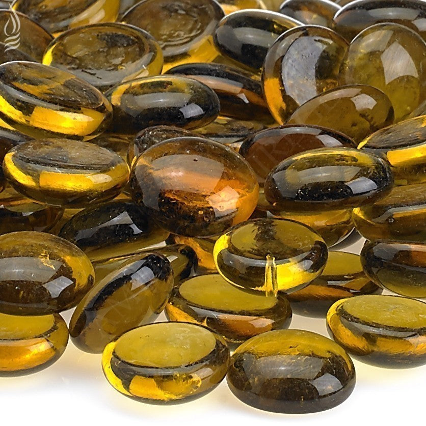 Glass Beads - Fireplace Glass Caramel 1/2 inch - Thumbnail 3