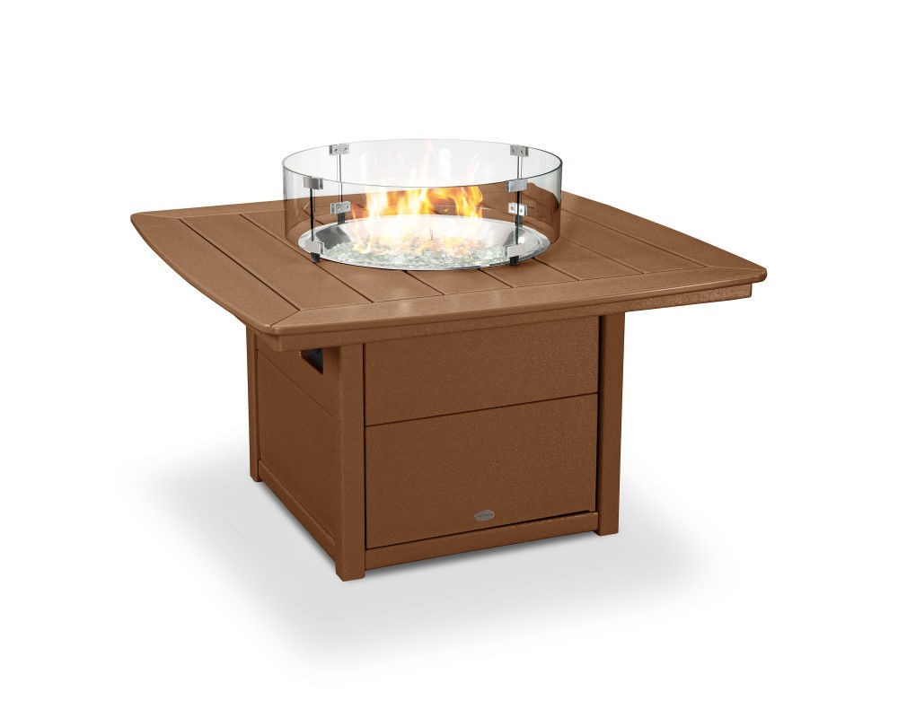 POLYWOOD Nautical 42" Square Fire Pit Table