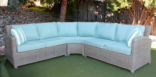 Pacific Rim Sectional Canvas Spa w/ Spectrum Sand Welt