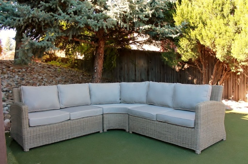 Pacific Rim Sectional Canvas Taupe w/ Spectrum Sand Welt