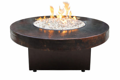 Oriflamme Hammered Copper Gas Fire Table