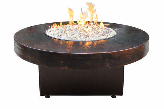 Oriflamme Hammered Copper Gas Fire Table