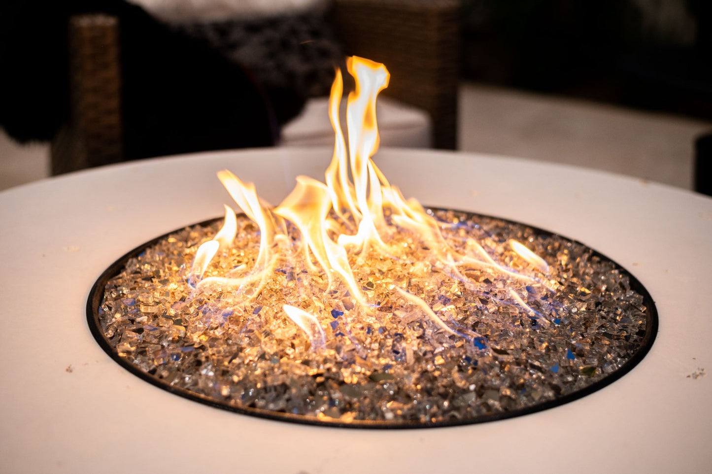 Oriflamme Gas Fire Pit Table Glacier Stone