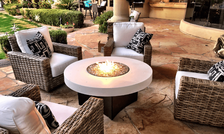 Oriflamme Gas Fire Pit Table Glacier Stone