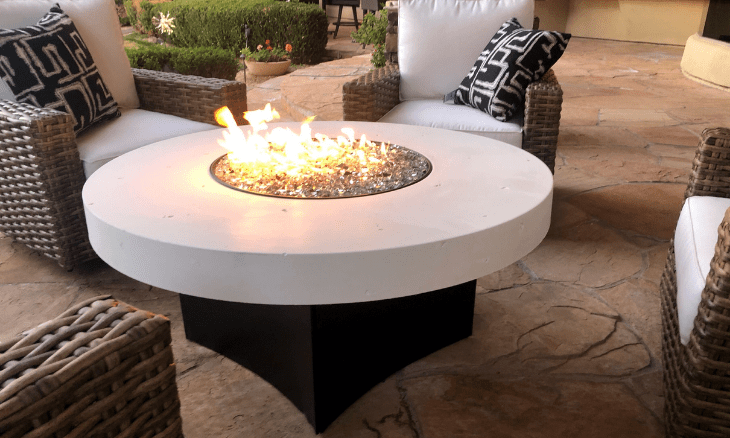 Oriflamme Glacier Stone Gas Fire Table