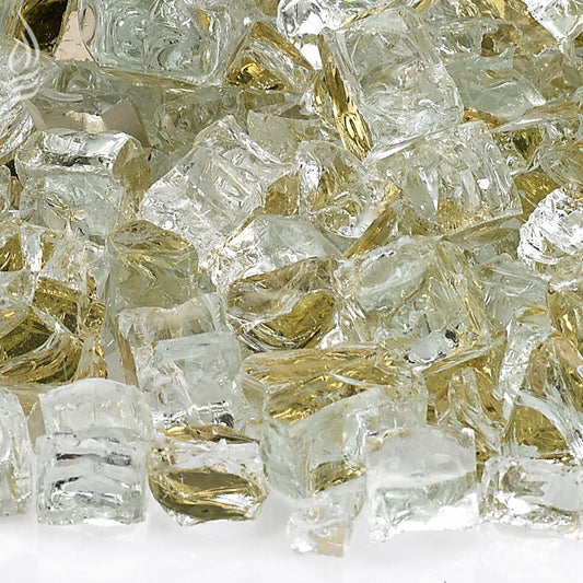 Fire Pit Fireplace Glass - Half Inch Gold Reflective