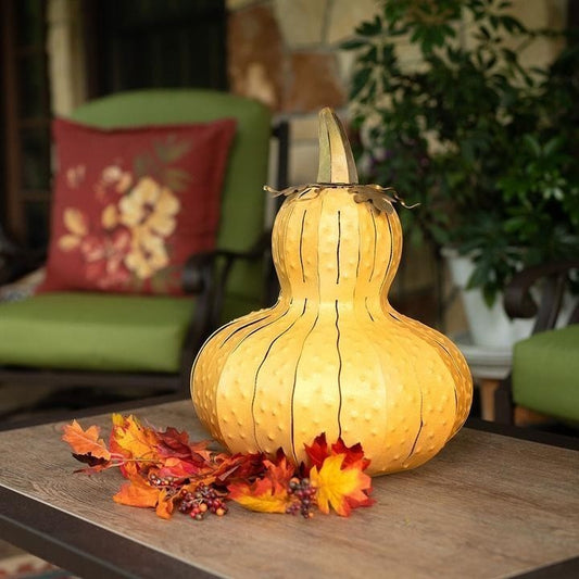 Indoor/Outdoor Metal Gourd Luminary