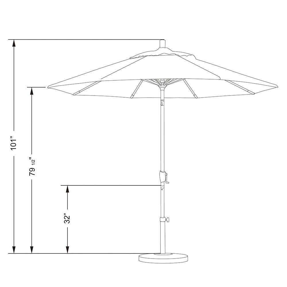 9' Market Style Outdoor Umbrella with Wind Vent Canvas Jockey Red