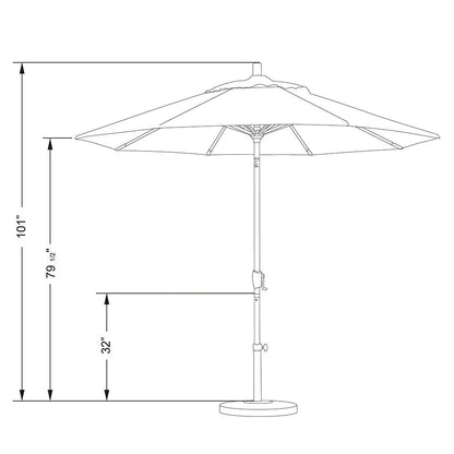 9' Market Style Outdoor Umbrella with Wind Vent Canvas Jockey Red