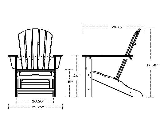 POLYWOOD Palm Coast Ultimate Adirondack with Hideaway Ottoman
