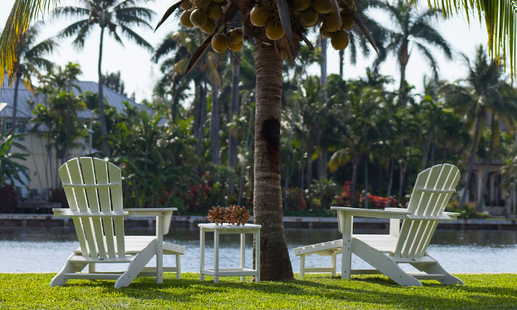 POLYWOOD Palm Coast Ultimate Adirondack with Hideaway Ottoman