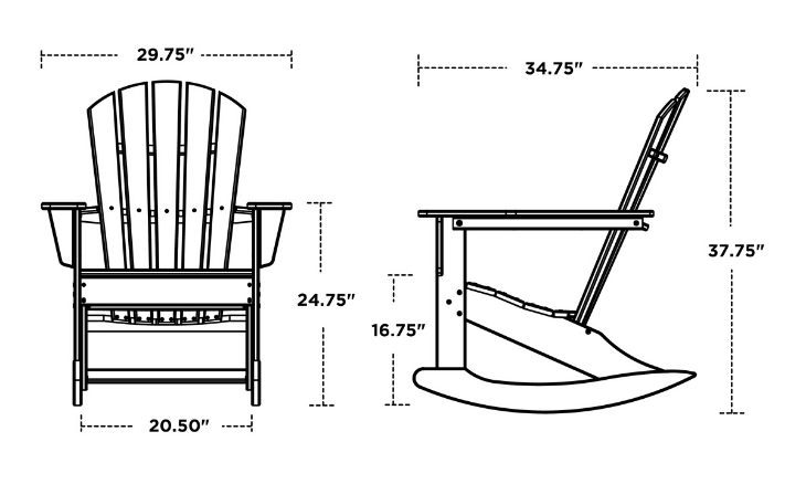 POLYWOOD Palm Coast Adirondack Rocking Chair