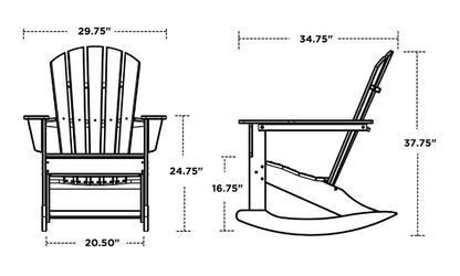 POLYWOOD Palm Coast Adirondack Rocking Chair