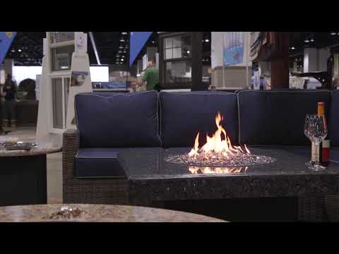 Oriflamme Gas Fire Pit Table Blue Pearl Granite