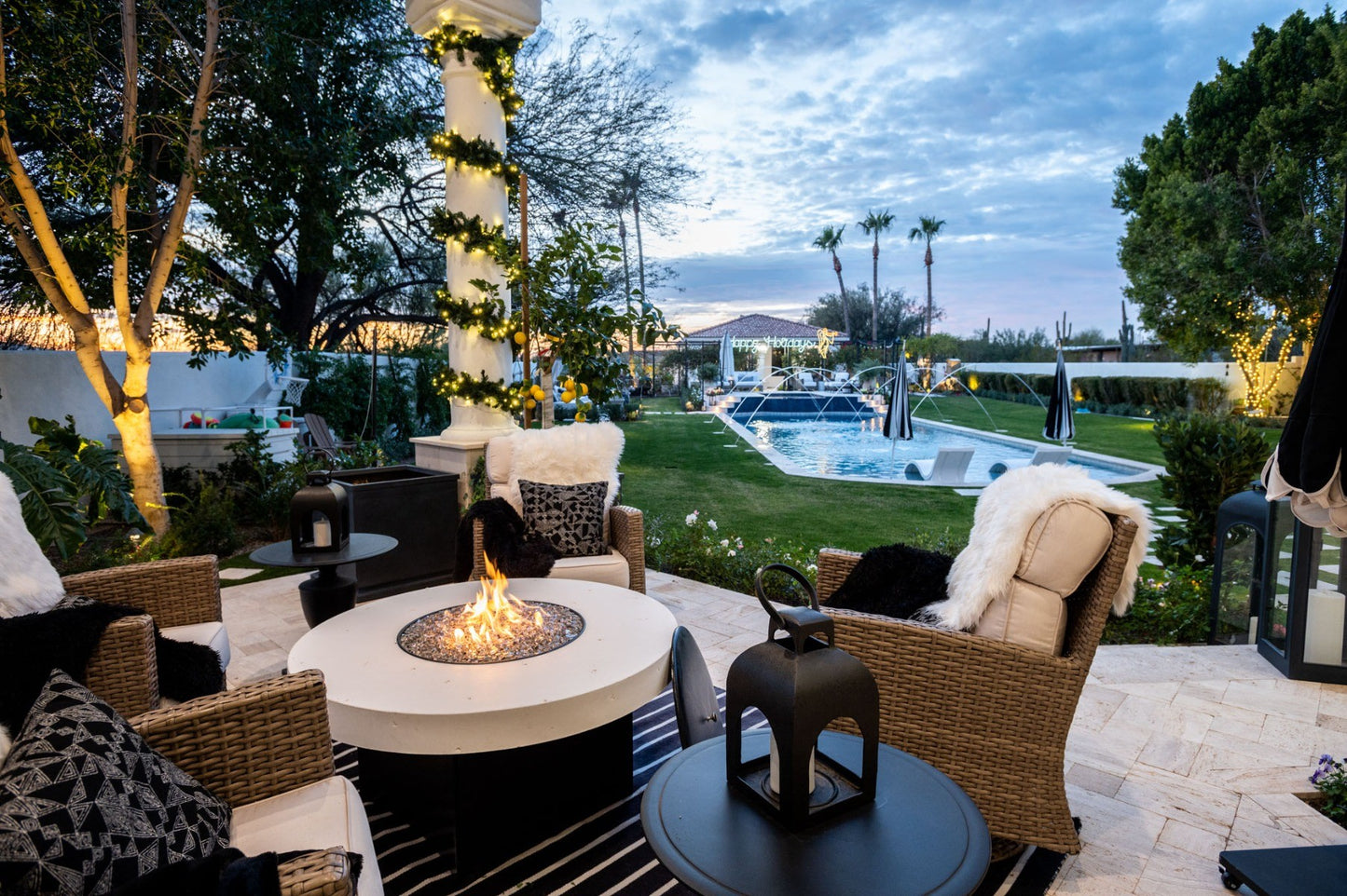 Oriflamme Gas Fire Pit Table Glacier Stone