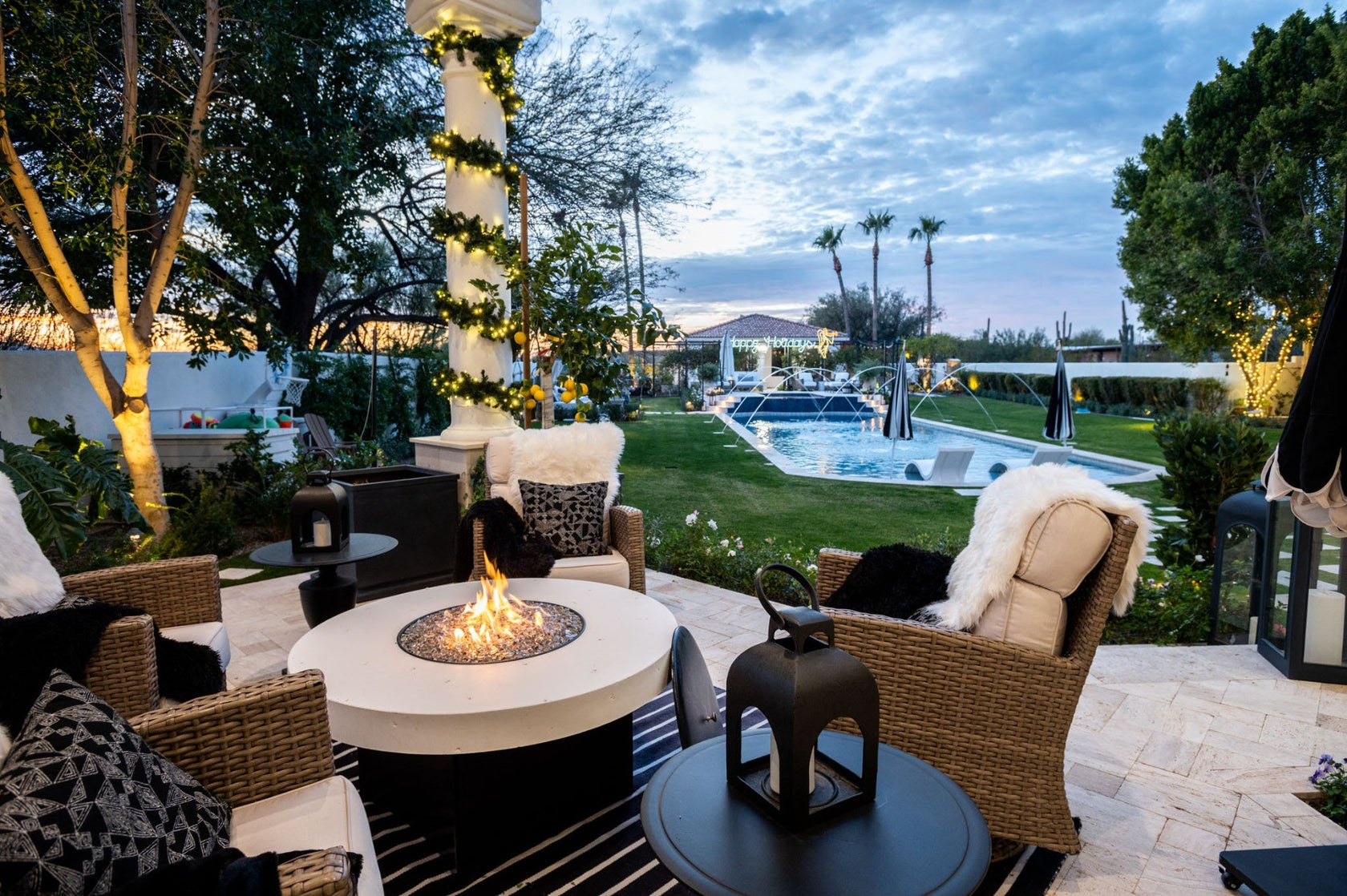 Oriflamme Gas Fire Pit Table Glacier Stone All Backyard Fun