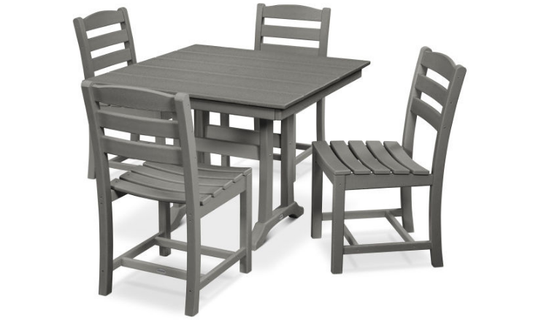 La Casa Cafe 5-Piece Farmhouse Trestle Side Chair Dining Set