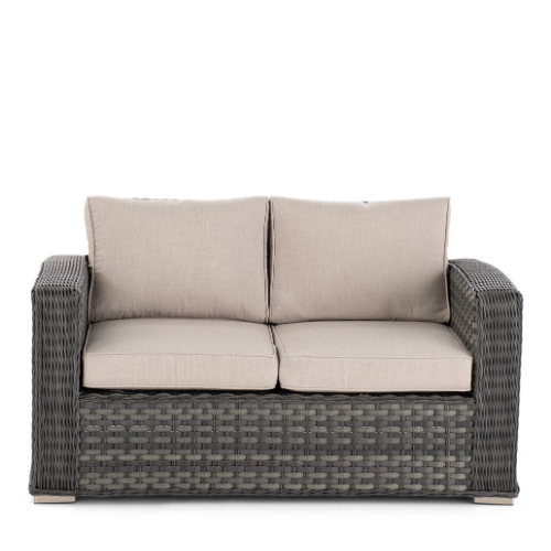 Luna Wicker Aluminum Love Seat and Coffee Table Set - Thumbnail 3
