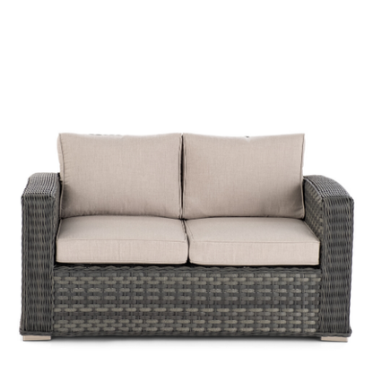 Luna Wicker Aluminum Love Seat and Coffee Table Set
