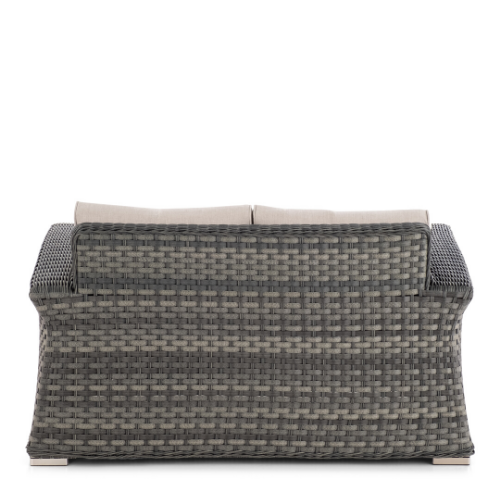 Luna Wicker Aluminum Love Seat and Coffee Table Set