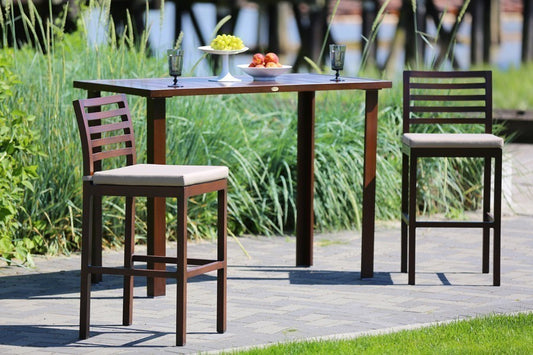 Ratana Limo Hit Top Bar Table shown with 2 chairs