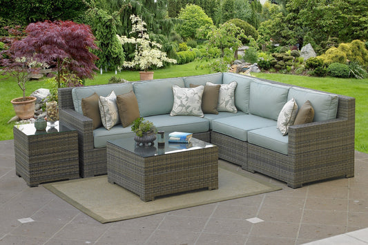 Malibu High Back 5-Pc Outdoor L Sectional 90 Degree