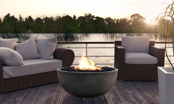 Prism Ebony Moderno 1 Concrete Fire Bowl