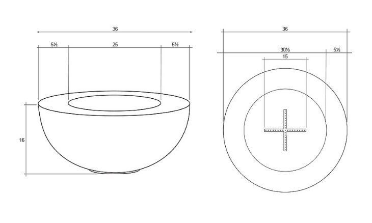 Prism Moderno 5 Concrete Fire Bowl