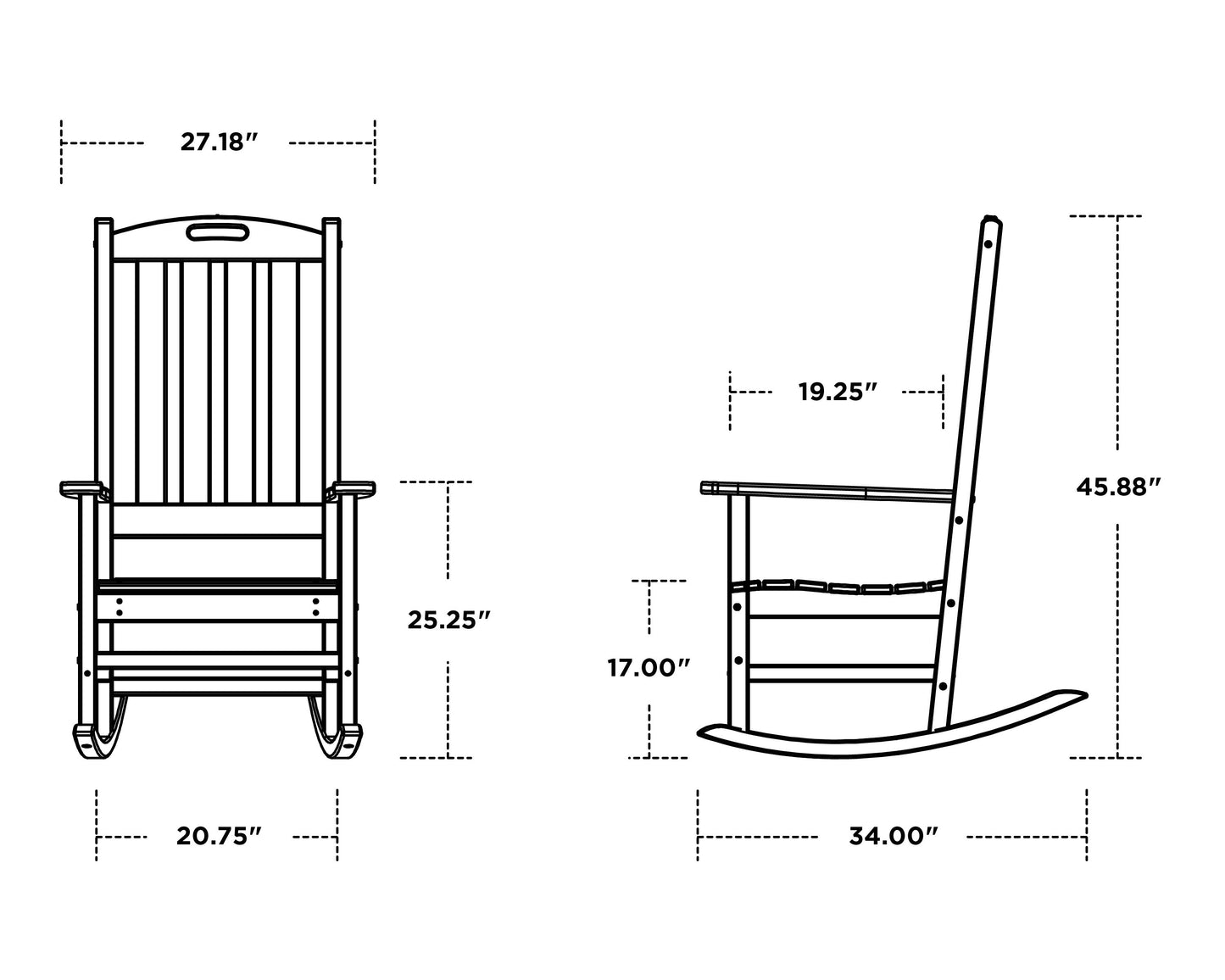 POLYWOOD Nautical Porch Rocking Chair