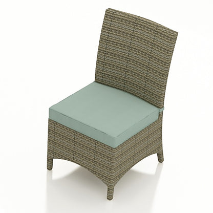 Dining chair in willow weave with Canvas Spa cushion