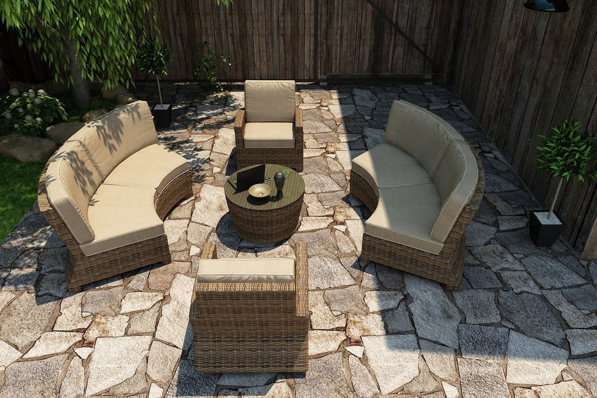 Northcape Bainbridge Curved Sectional (Spectrum Mushroom w/ Spectrum Sand Welt)