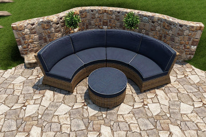 Bainbridge Round Ottoman (Spectrum Indigo w/ Spectrum Dove Welt)
