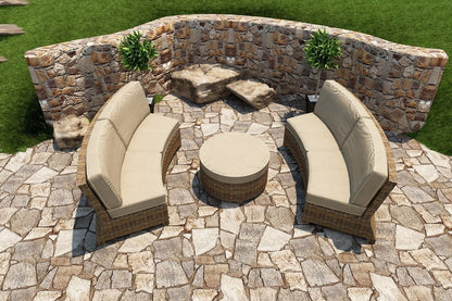 Northcape Bainbridge Curved Sectional (Spectrum Mushroom w/ Spectrum Sand Welt)